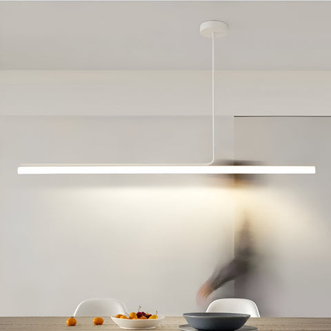 Pendant Light with Linear Aluminum Bar and Warm LED Glow