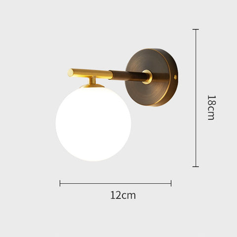 Copper Wall Sconce with Decorative Globe Shade