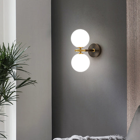 Copper Wall Sconce with Decorative Globe Shade