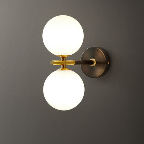 Copper Wall Sconce with Decorative Globe Shade