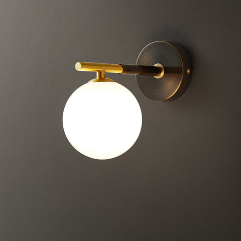 Copper Wall Sconce with Decorative Globe Shade
