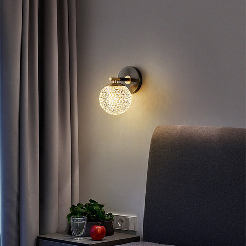 Copper Wall Sconce with Decorative Globe Shade