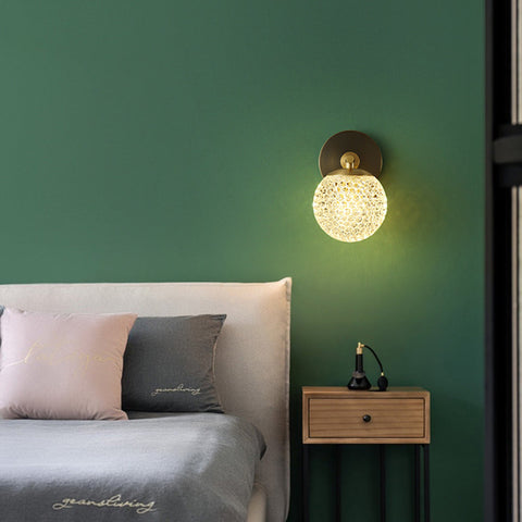Copper Wall Sconce with Decorative Globe Shade