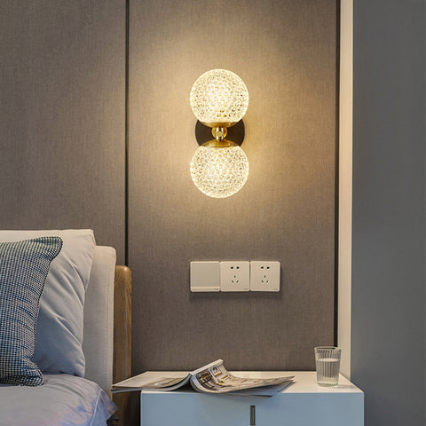 Copper Wall Sconce with Decorative Globe Shade