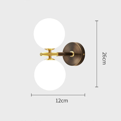 Copper Wall Sconce with Decorative Globe Shade
