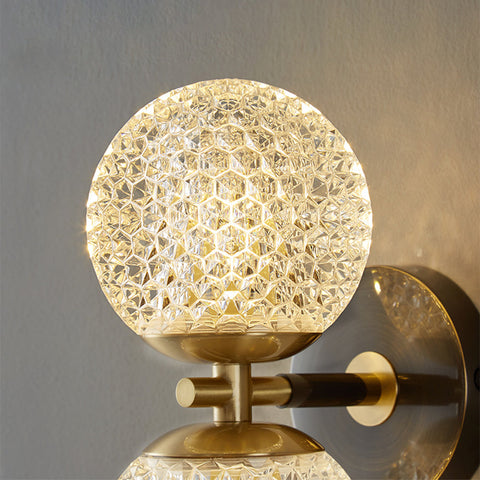 Copper Wall Sconce with Decorative Globe Shade
