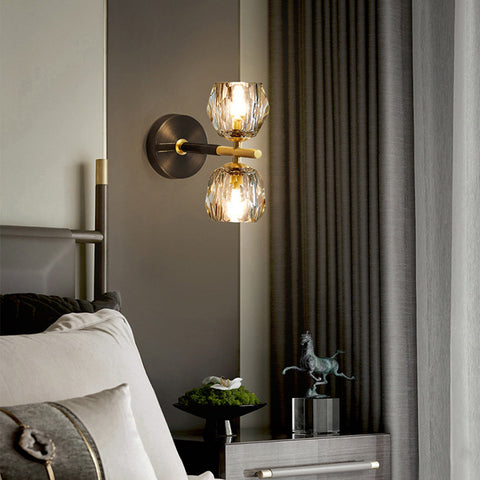 Copper Wall Sconce with Decorative Globe Shade