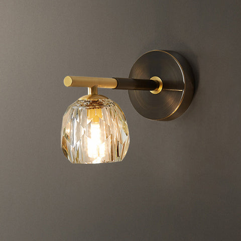 Copper Wall Sconce with Decorative Globe Shade