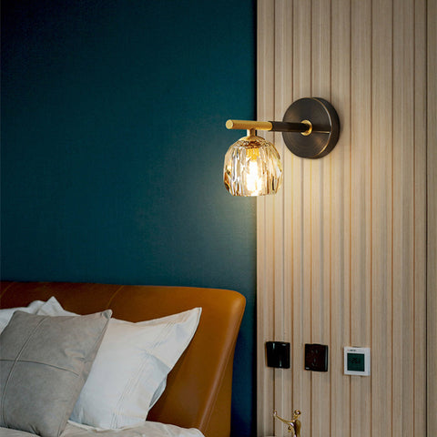 Copper Wall Sconce with Decorative Globe Shade