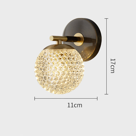 Copper Wall Sconce with Decorative Globe Shade