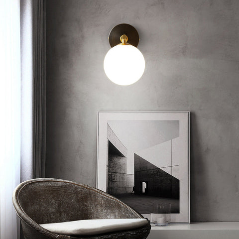 Copper Wall Sconce with Decorative Globe Shade