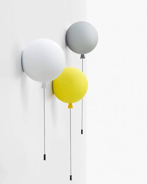 Wall and Ceiling Light with Balloon Shade and Pull Cord Detail