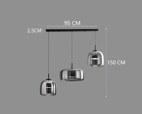 Vintage Tinted Glass LED Pendant Light for Dining Rooms and Kitchens