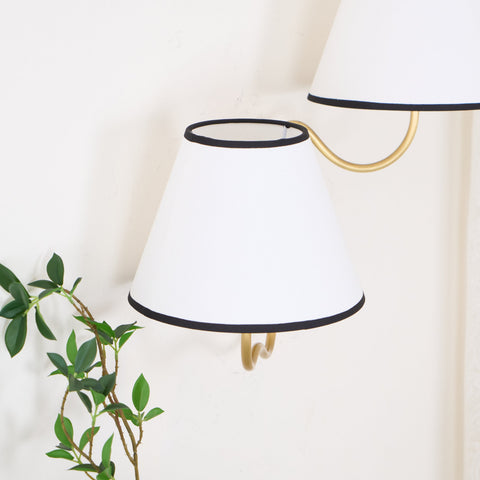 Curved Arm Wall Sconce with Tailored Fabric Shade