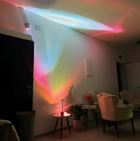 USB Crystal Prism Projection Light for Colorful Ambient Wall and Ceiling Effects