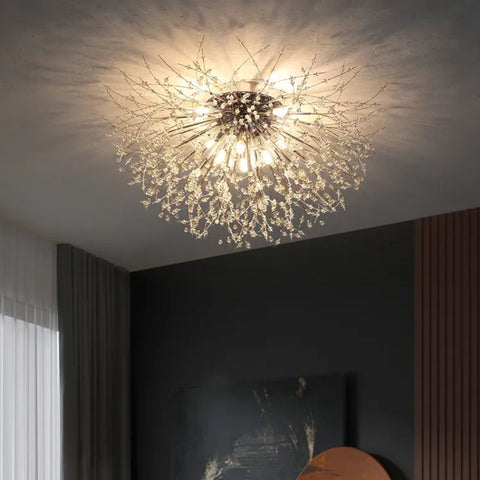 Branching Crystal Chandelier for Dining and Living Room Lighting