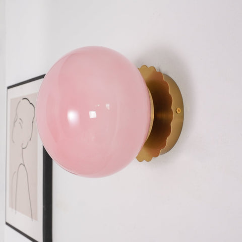 Glass Globe Wall Sconce for Bedrooms, Living Rooms, and Home Hallways