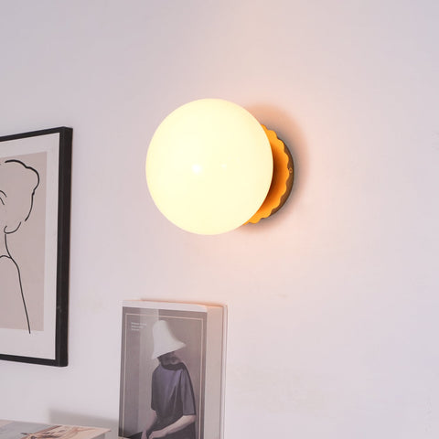 Glass Globe Wall Sconce for Bedrooms, Living Rooms, and Home Hallways