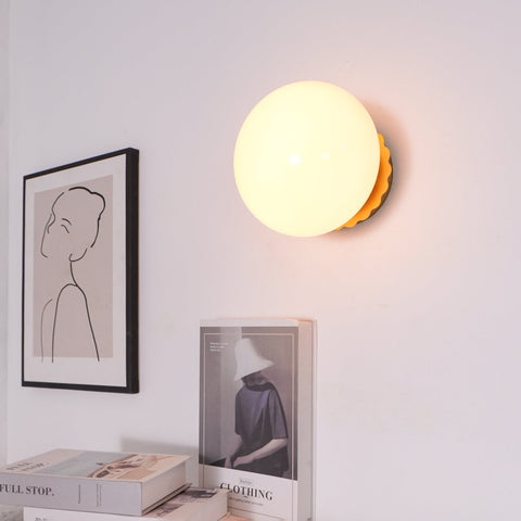 Glass Globe Wall Sconce for Bedrooms, Living Rooms, and Home Hallways