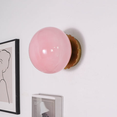 Glass Globe Wall Sconce for Bedrooms, Living Rooms, and Home Hallways
