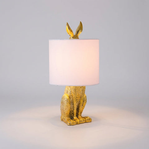 Sculptural Animal Table Lamp with Fabric Shade and Decorative Character Base