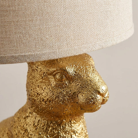 Sculptural Animal Table Lamp with Fabric Shade and Decorative Character Base