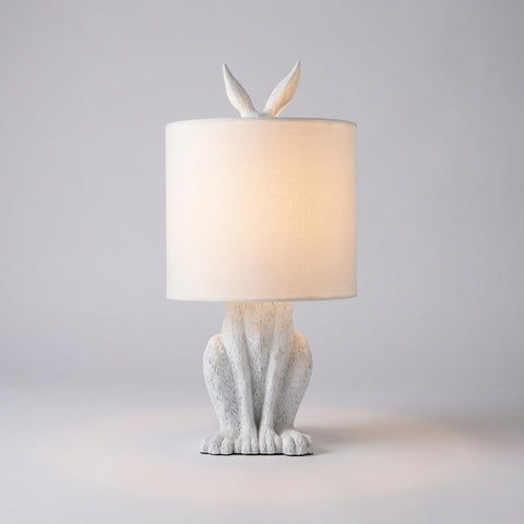Sculptural Animal Table Lamp with Fabric Shade and Decorative Character Base