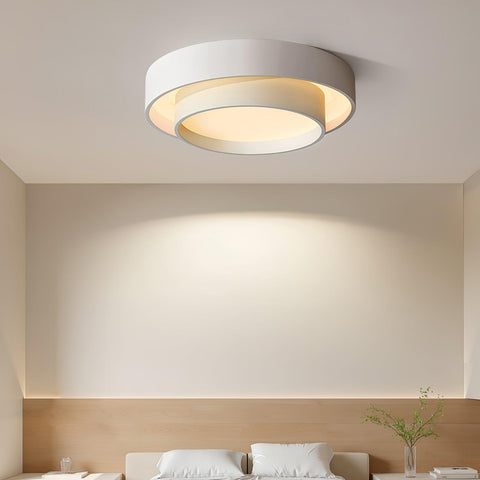 Double-Ring LED Flush Mount Ceiling Light for Bedroom and Living Room