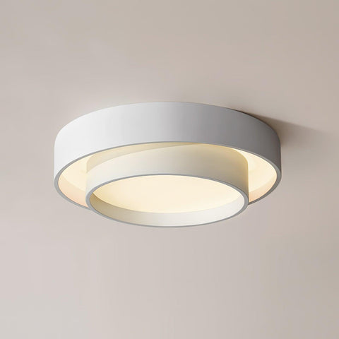 Double-Ring LED Flush Mount Ceiling Light for Bedroom and Living Room