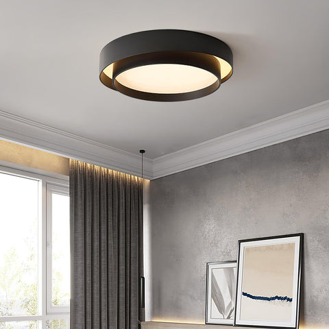 Double-Ring LED Flush Mount Ceiling Light for Bedroom and Living Room