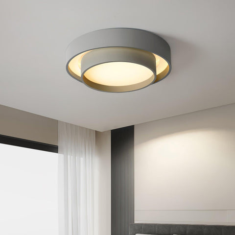Double-Ring LED Flush Mount Ceiling Light for Bedroom and Living Room