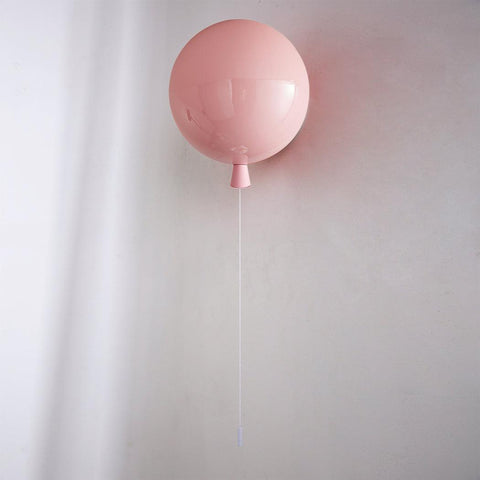 Wall and Ceiling Light with Balloon Shade and Pull Cord Detail