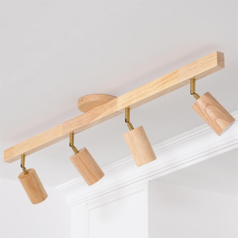Adjustable Wood Ceiling Spotlight for Kitchen and Hallway Lighting