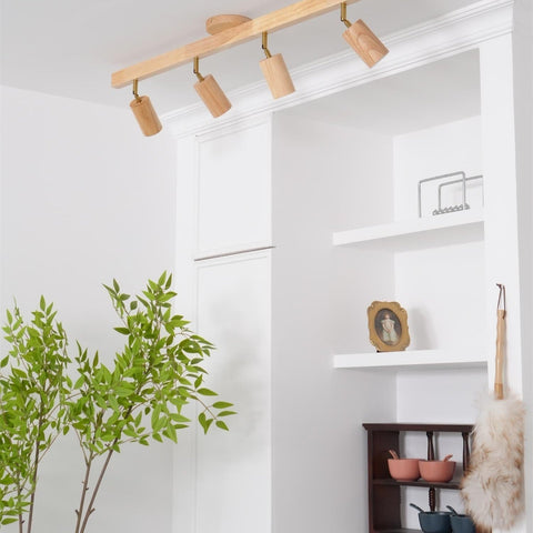 Adjustable Wood Ceiling Spotlight for Kitchen and Hallway Lighting