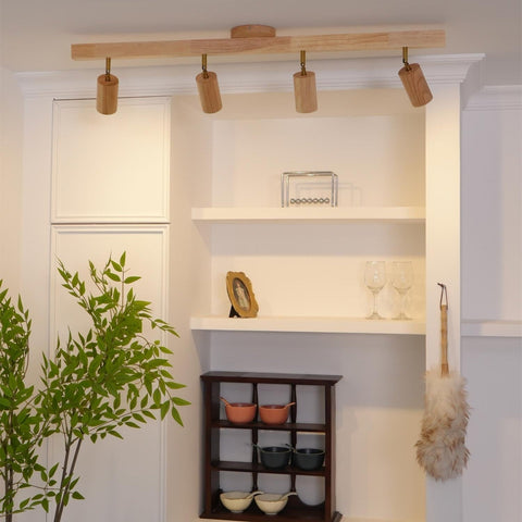 Adjustable Wood Ceiling Spotlight for Kitchen and Hallway Lighting