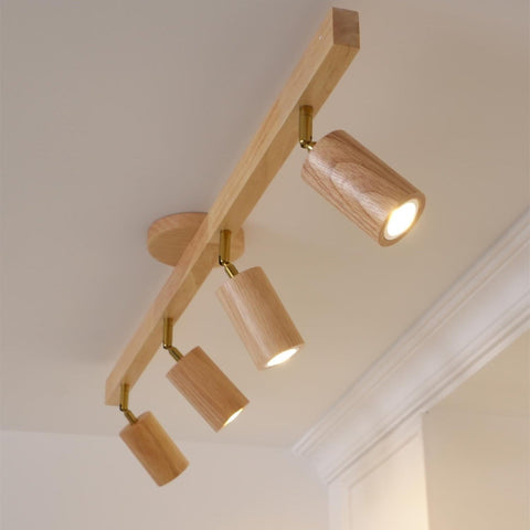Adjustable Wood Ceiling Spotlight for Kitchen and Hallway Lighting