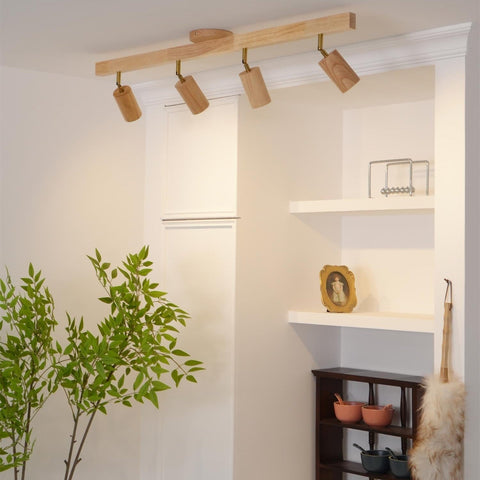 Adjustable Wood Ceiling Spotlight for Kitchen and Hallway Lighting