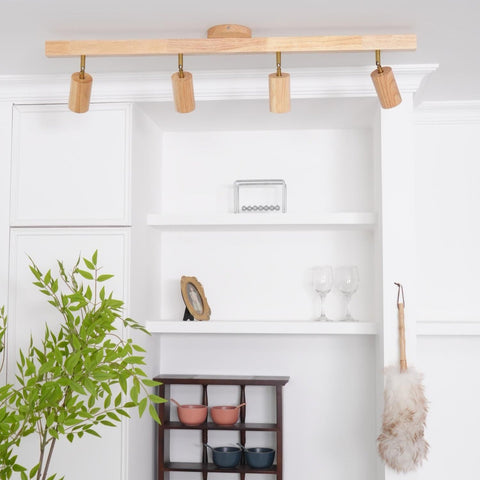 Adjustable Wood Ceiling Spotlight for Kitchen and Hallway Lighting