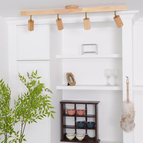 Adjustable Wood Ceiling Spotlight for Kitchen and Hallway Lighting