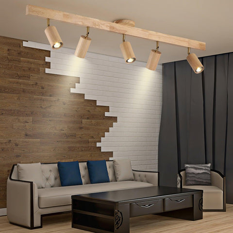 Adjustable Wood Ceiling Spotlight for Kitchen and Hallway Lighting
