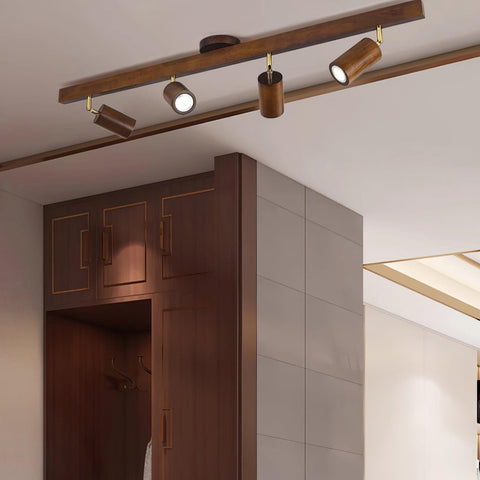 Adjustable Wood Ceiling Spotlight for Kitchen and Hallway Lighting