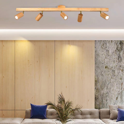 Adjustable Wood Ceiling Spotlight for Kitchen and Hallway Lighting
