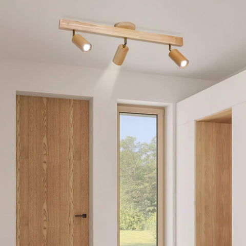 Adjustable Wood Ceiling Spotlight for Kitchen and Hallway Lighting