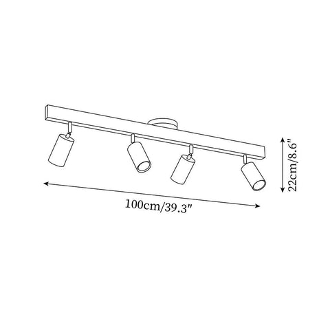 Adjustable Wood Ceiling Spotlight for Kitchen and Hallway Lighting