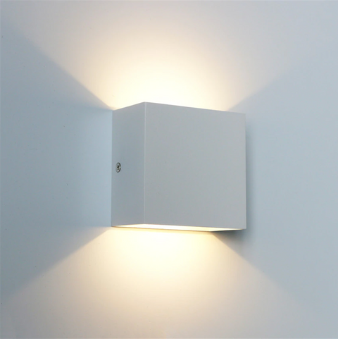 LED Cube Wall Light with Aluminum Body and Up and Down Illumination
