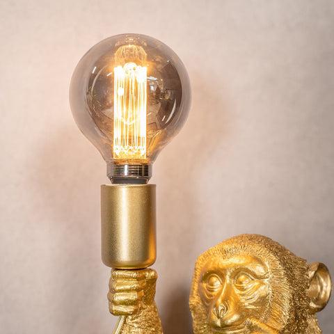 Golden Monkey Table Lamp with Decorative Sculptural Design and E27 Style Bulb
