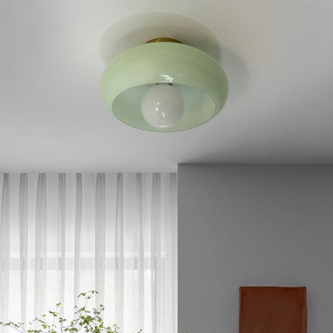 Glass Semi-Flush Ceiling Light with Mid-Century Form
