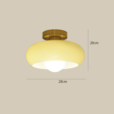Glass Semi-Flush Ceiling Light with Mid-Century Form