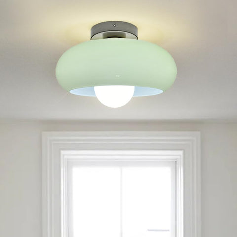 Glass Semi-Flush Ceiling Light with Mid-Century Form