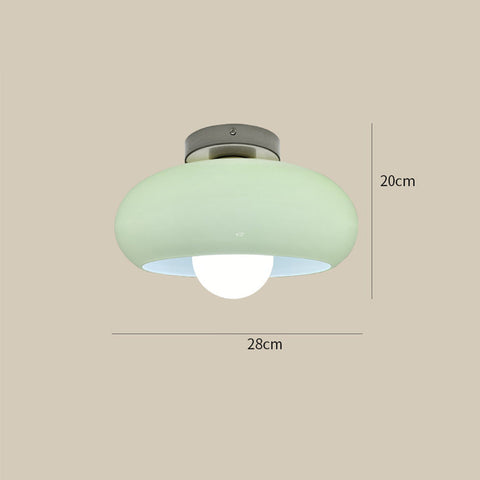 Glass Semi-Flush Ceiling Light with Mid-Century Form